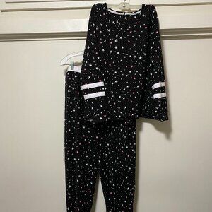 Keven (?) navy pajamas w/white & pink stars, size XL